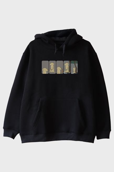 Sefalet Köpek Döngüsü Siyah Hoodie