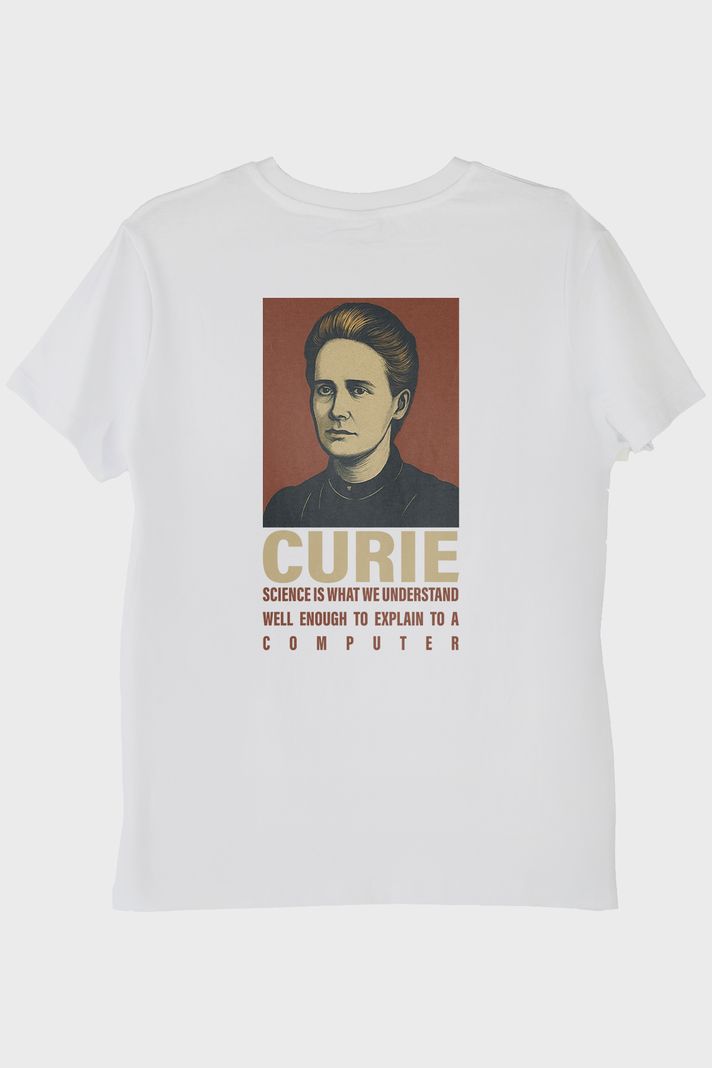 Curie Bilimsel Alıntı Beyaz Tişört - 2. görsel