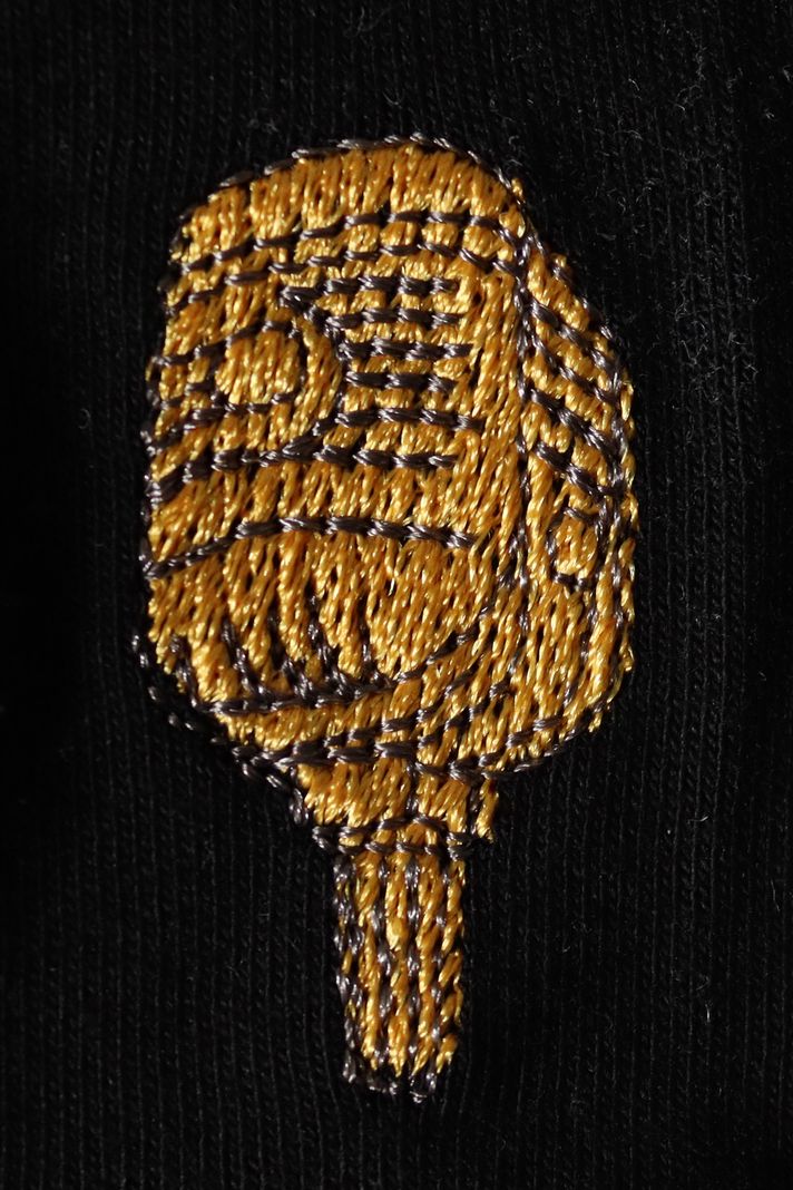 Altın Mikrofon İşlemeli Müzik Bisiklet Yaka Sweatshirt - 4. görsel