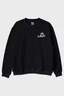 Astronot Evren Temalı Baskılı Bilim Siyah Bisiklet Yaka Sweatshirt