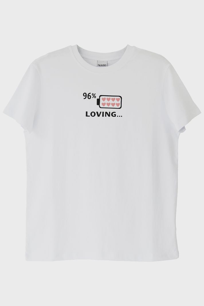 Loving Pil Beyaz Tişört ön görsel