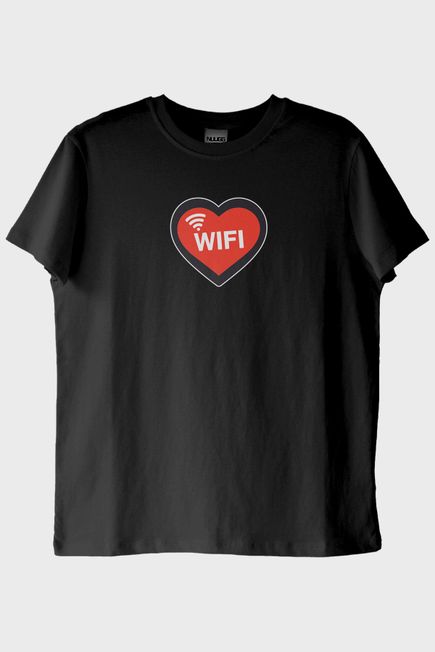 Kalpli Wifi Siyah Tişört