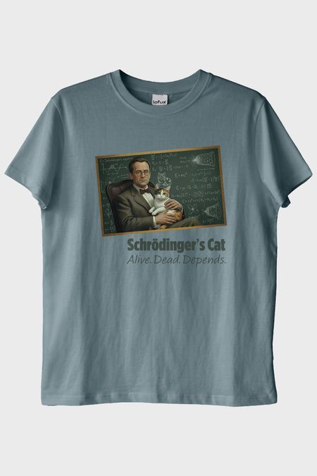 Schrödinger'in Kedisi Mavi Tişört