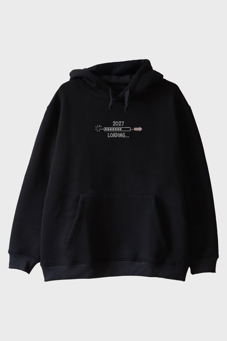 2027 Yükleniyor Siyah Hoodie