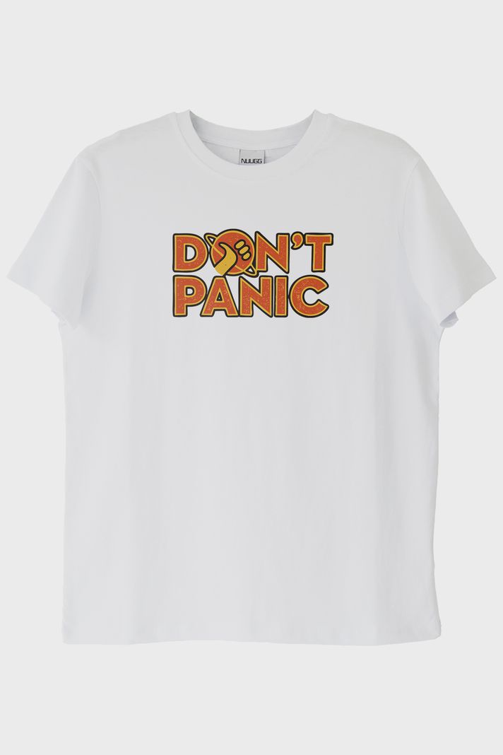 Dont Panic Beyaz Tişört ön görsel