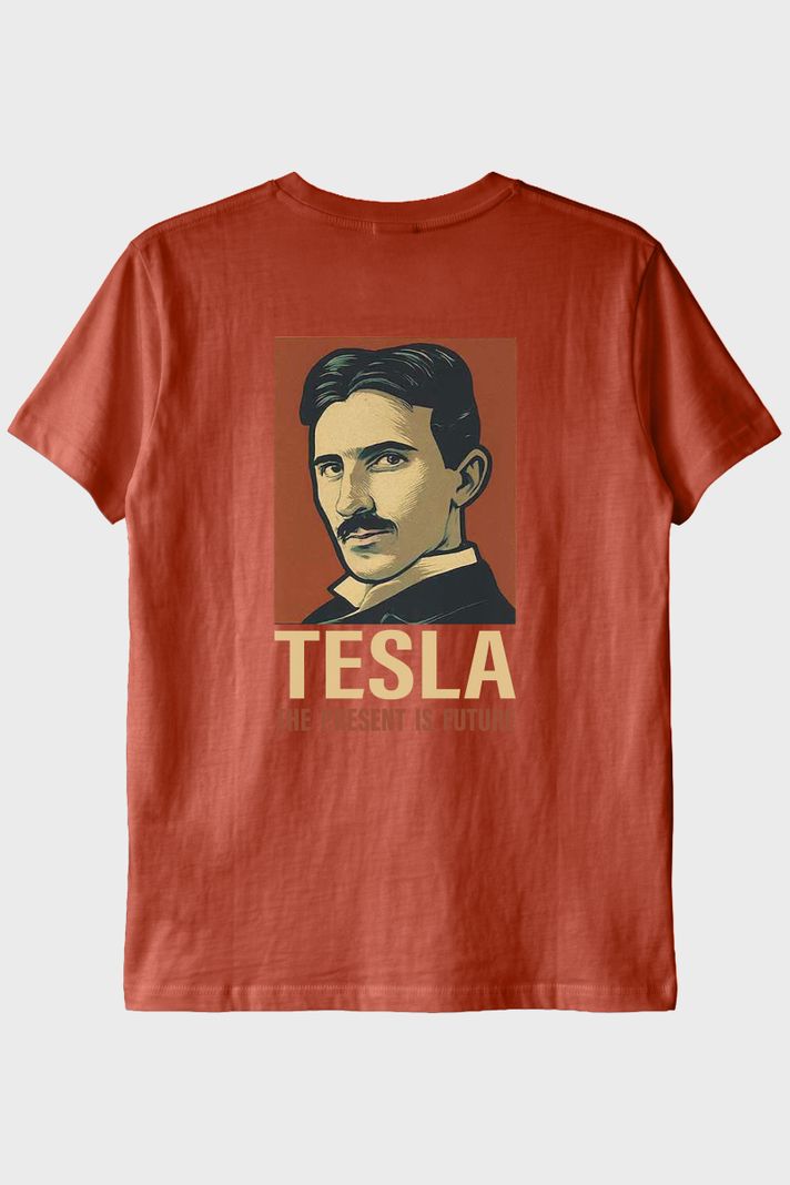 Tesla Slogan Kiremit Tişört arka görsel