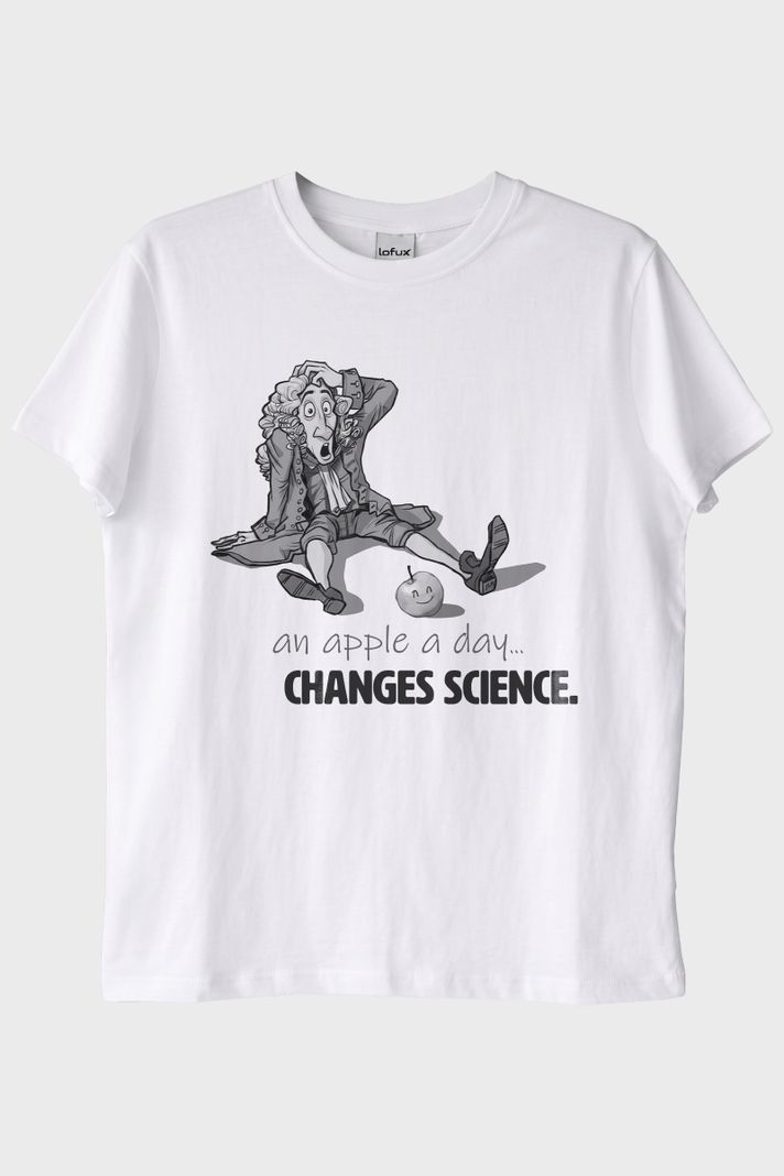 Newton's Happy Apple Beyaz Tişört ön görsel