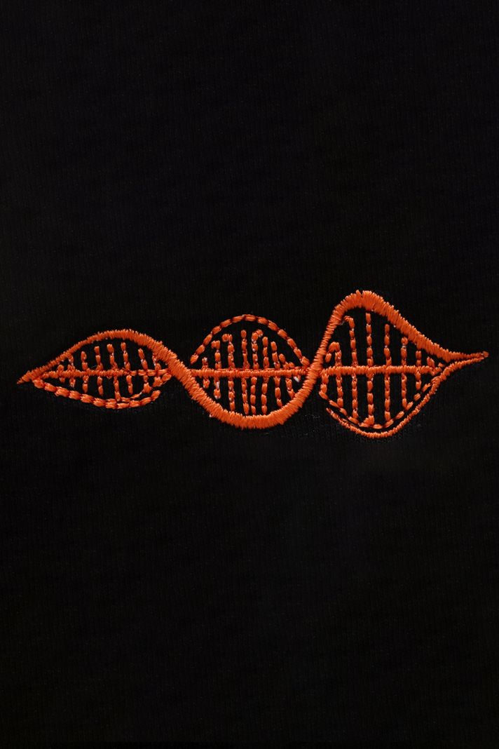Turuncu DNA Nakışlı Hoodie - 5. görsel