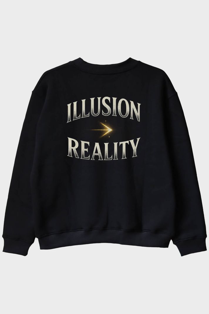 İllüzyon Reality Siyah Bisiklet Yaka Sweatshirt - 2. görsel