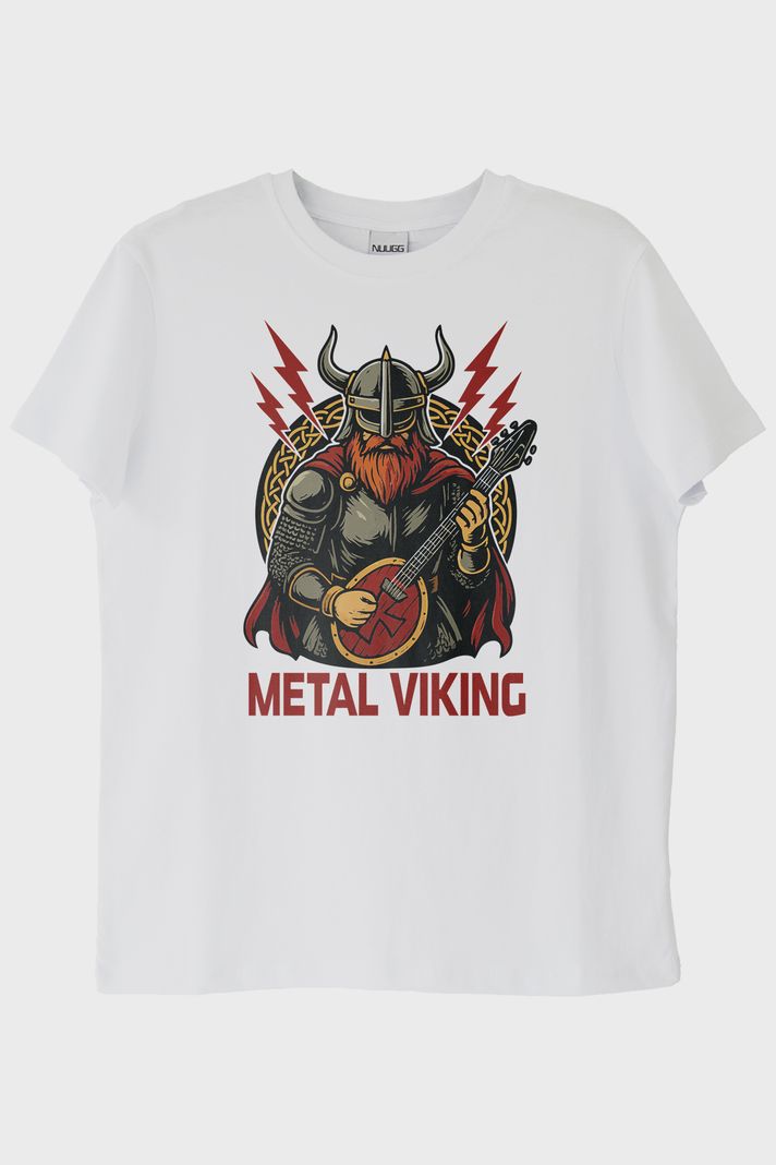 Metal Viking Beyaz Tişört ön görsel