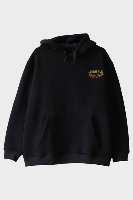 Shuffle Your Fate Siyah Hoodie