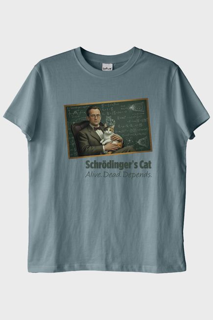Schrödinger'in Kedisi Mavi Tişört