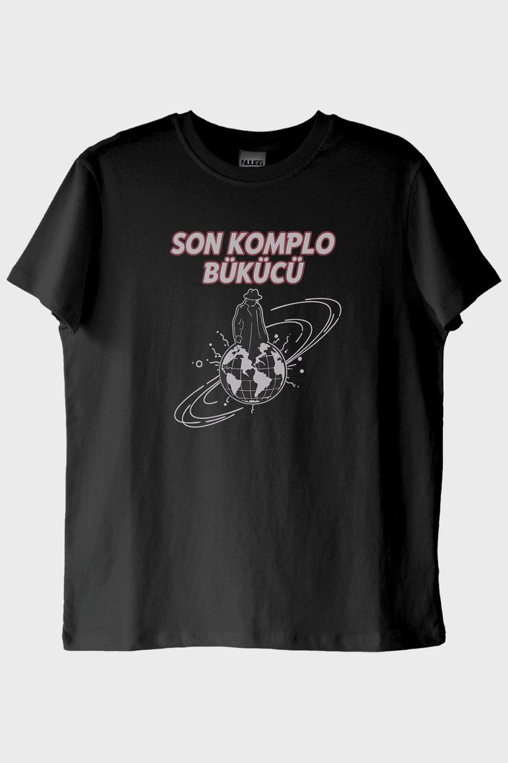 Son Komplo Bükücü Siyah Tişört ön görsel