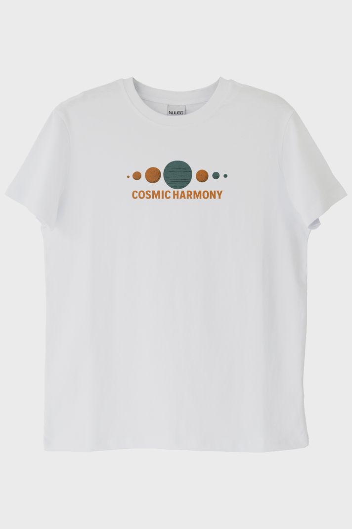 Cosmic Harmony Beyaz Tişört ön görsel