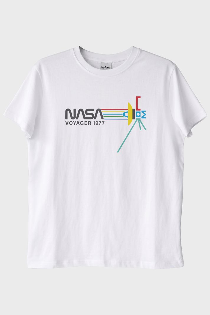 Retro NASA Voyager 1977 Vintage Uzay Tişörtü Beyaz ön görsel