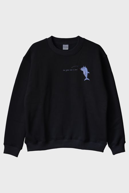 Sakin Bir Adam Yunus Siyah Bisiklet Yaka Sweatshirt