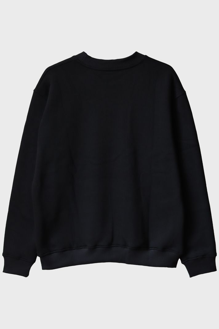 Taped Banana Baskılı Eğlenceli Muz Tasarımlı Siyah Bisiklet Yaka Sweatshirt arka görsel
