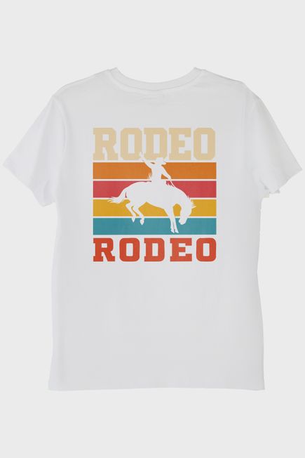 Rodeo Retro Vintage Baskılı Beyaz Tişört