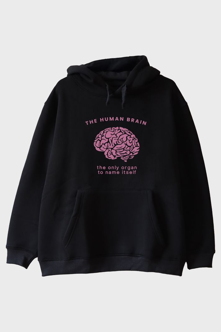 The Human Brain Baskılı Tasarım Hoodie ön görsel