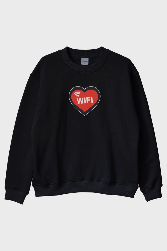 Don’t Steal My Wifi Siyah Bisiklet Yaka Sweatshirt - 5. görsel