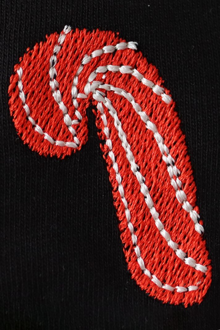 Candy Cane Siyah Hoodie - 5. görsel