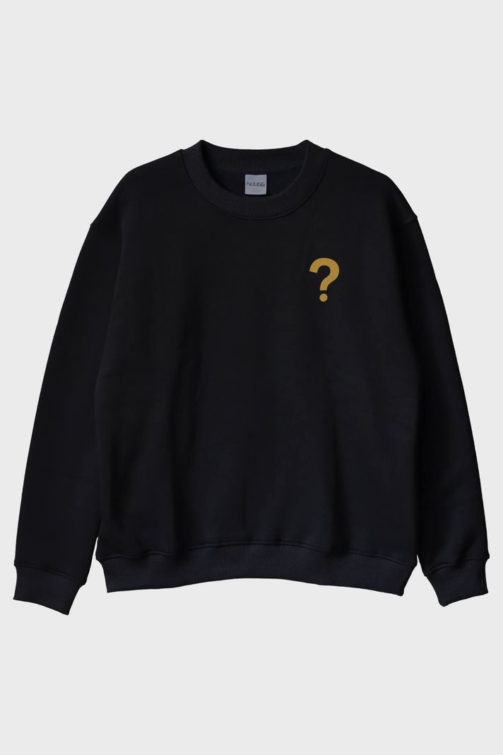 Gizemli İşaret Siyah Bisiklet Yaka Sweatshirt ön görsel