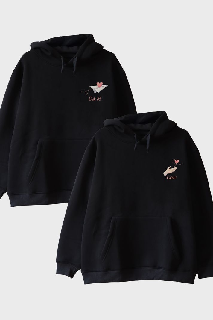 Got it-Catch Siyah Hoodie ön görsel