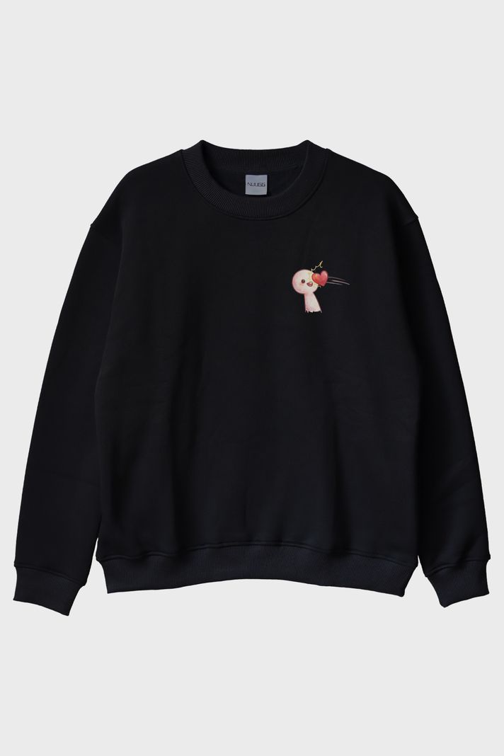 Kalbim Yolda Siyah Bisiklet Yaka Sweatshirt - 4. görsel
