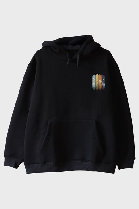 Günün Döngüsü Siyah Hoodie
