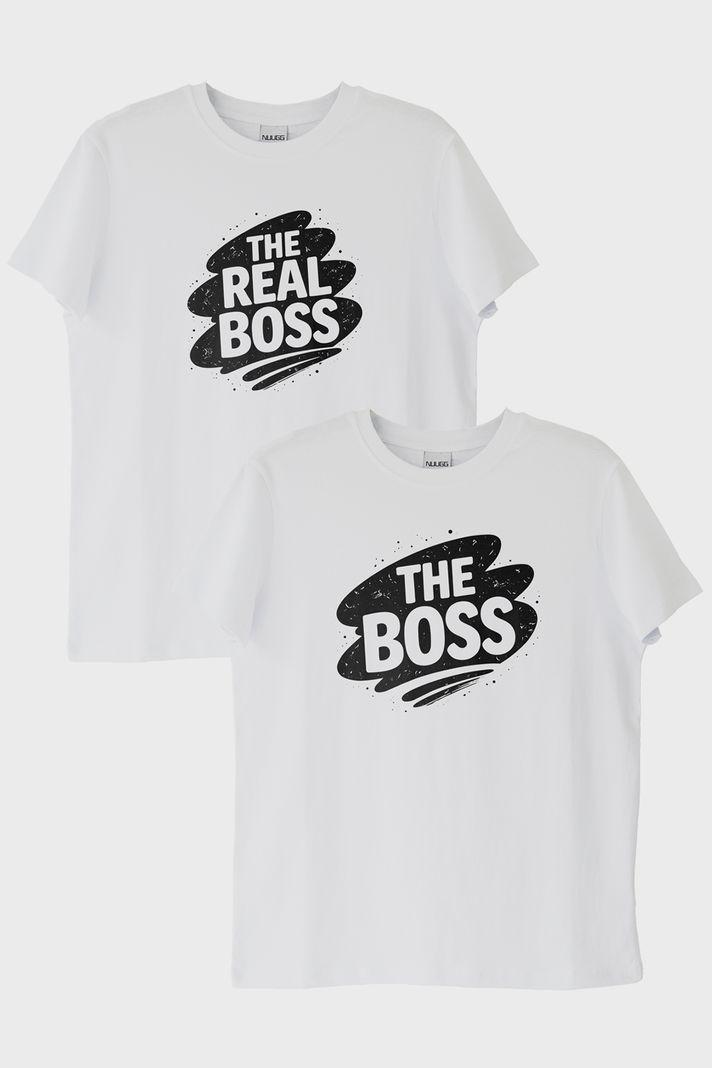 The Boss Çift Beyaz Tişört ön görsel