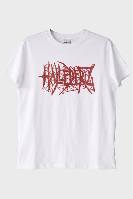 Death Metal Yazılı Beyaz Tişört