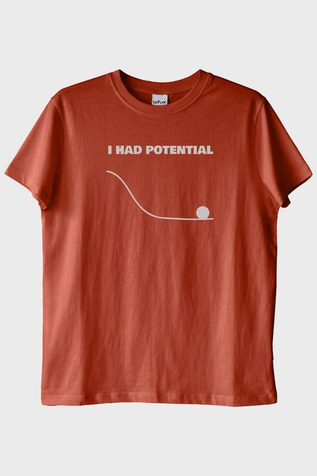 I Had Potential Baskılı Kiremit Tişört