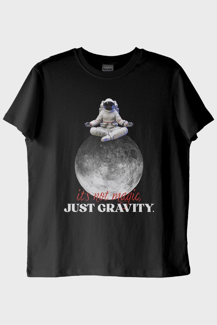Just Gravity Siyah Tişört ön görsel