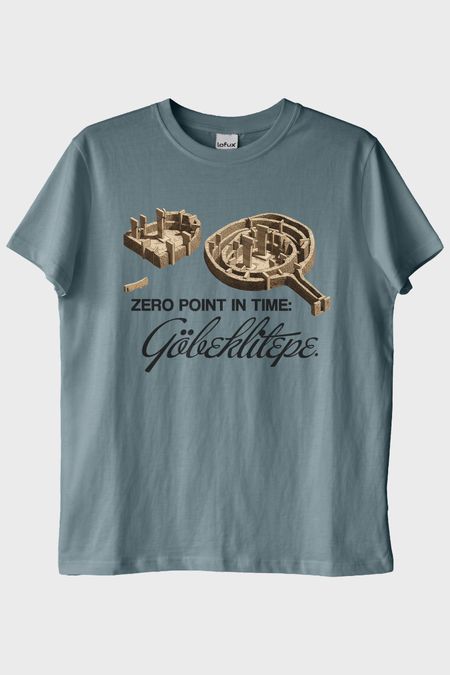 Göbeklitepe Tasarımlı Mavi Tişört