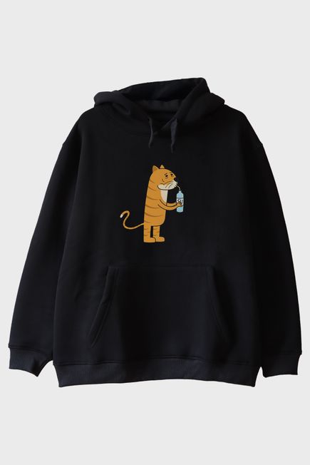 Su İç Moruk Siyah Hoodie
