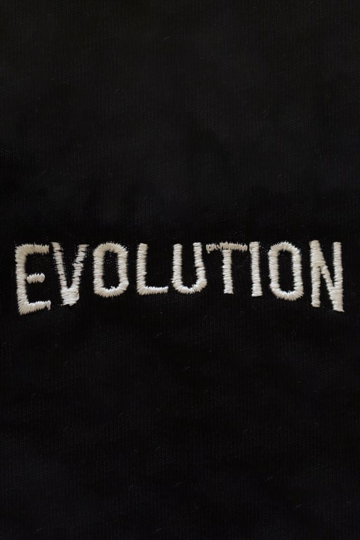 Beyaz Evolution Nakışlı Hoodie - 5. görsel