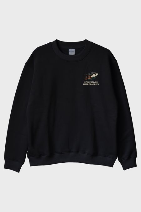 Improbability Roket Siyah Bisiklet Yaka Sweatshirt