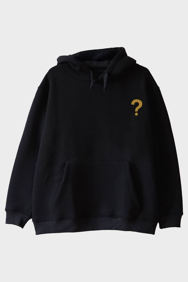 Gizemli İşaret Siyah Hoodie ön görsel