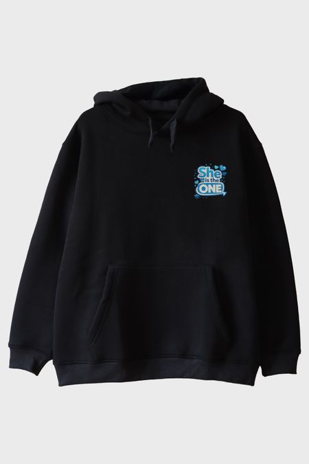 She is the One Siyah Hoodie