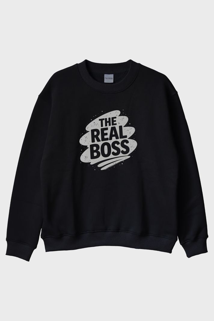 The Boss Çift Siyah Bisiklet Yaka Sweatshirt - 4. görsel