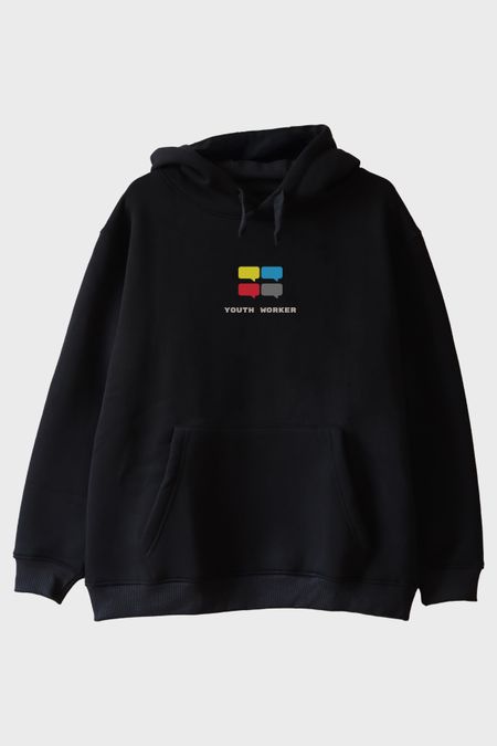 Youth Worker @youthorgtr Siyah Hoodie