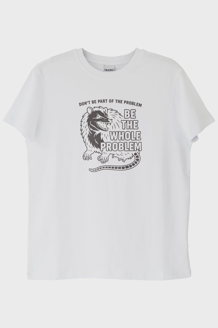 Be the Whole Problem Baskılı Tasarım Beyaz Tişört ön görsel