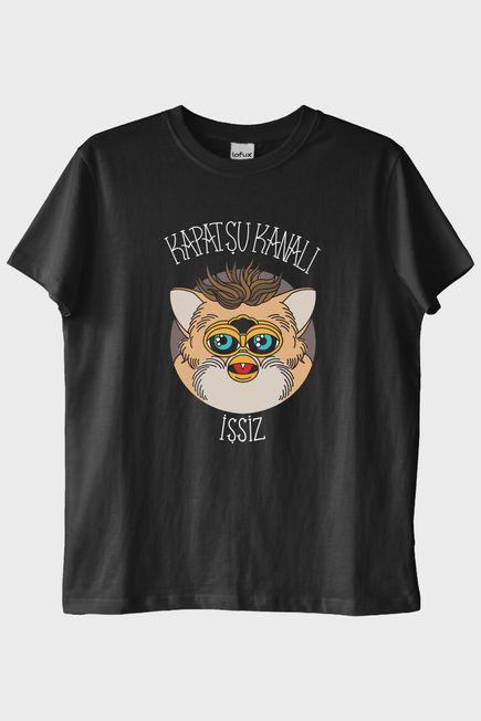 Furby Mizahi Siyah Tişört