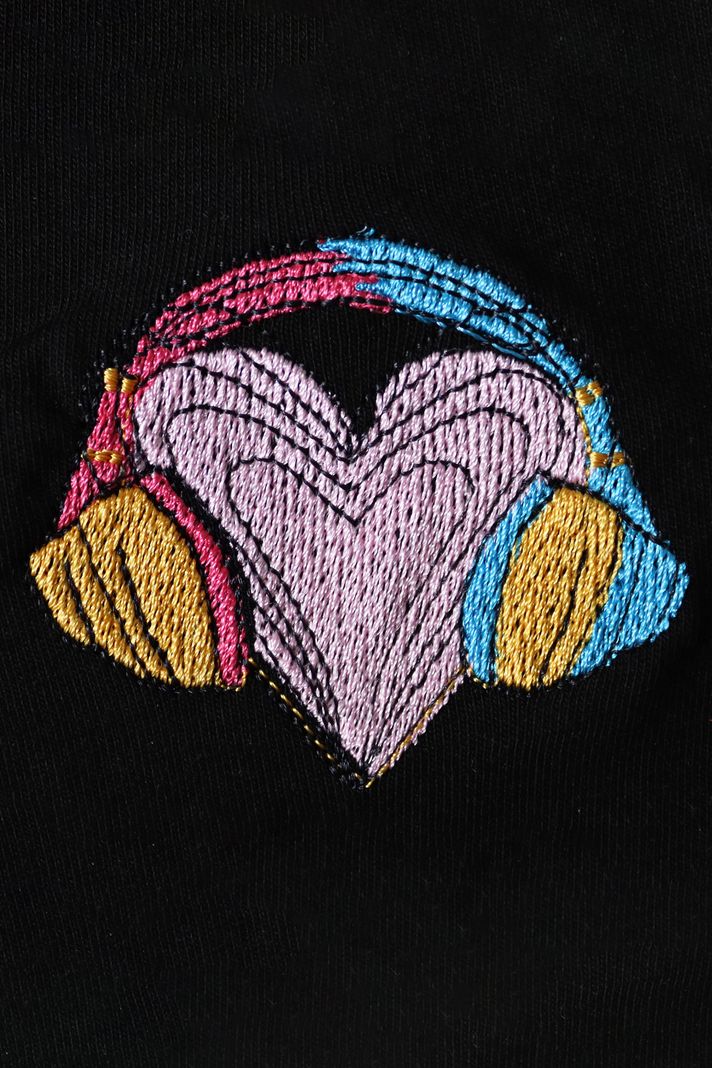 Renkli Kulaklık Kalpli Müzik Hoodie - 5. görsel