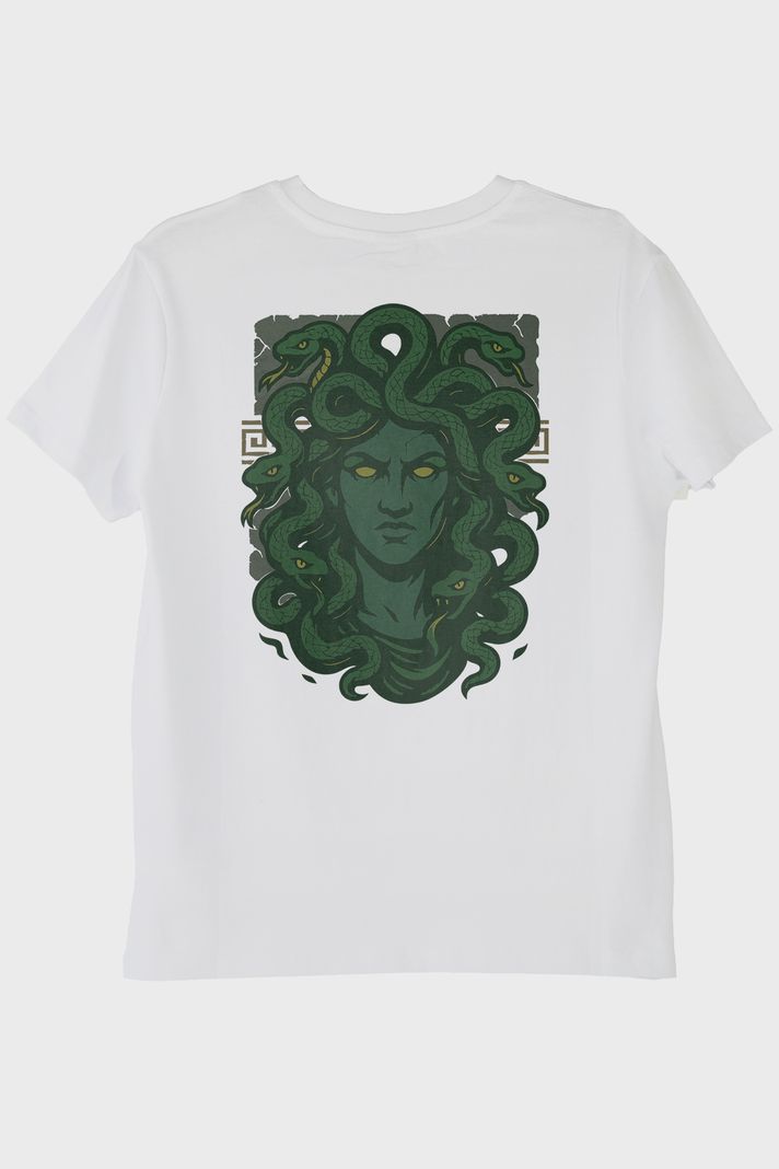 Efsanevi Medusa Beyaz Tişört ön görsel