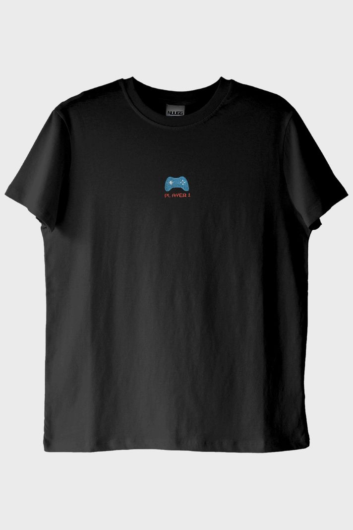 Player 1 ve Player 2 Çift Kombin Siyah T-Shirt - Sevgililer Günü Hediyesi - Gamer, oyuncu hediyesi - 3. görsel