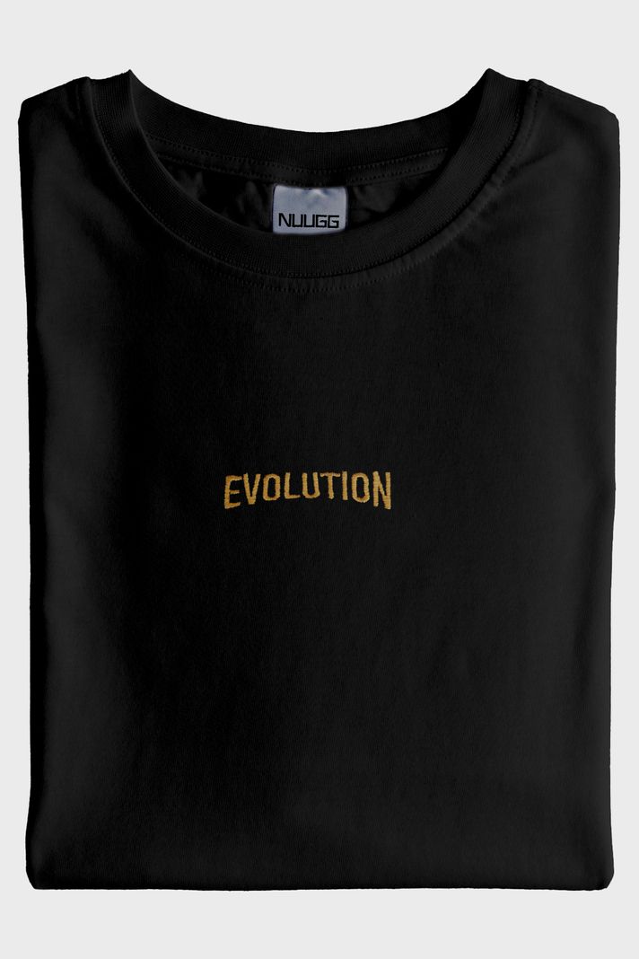 Sarı Evolution Nakışlı Siyah Tişört - 4. görsel