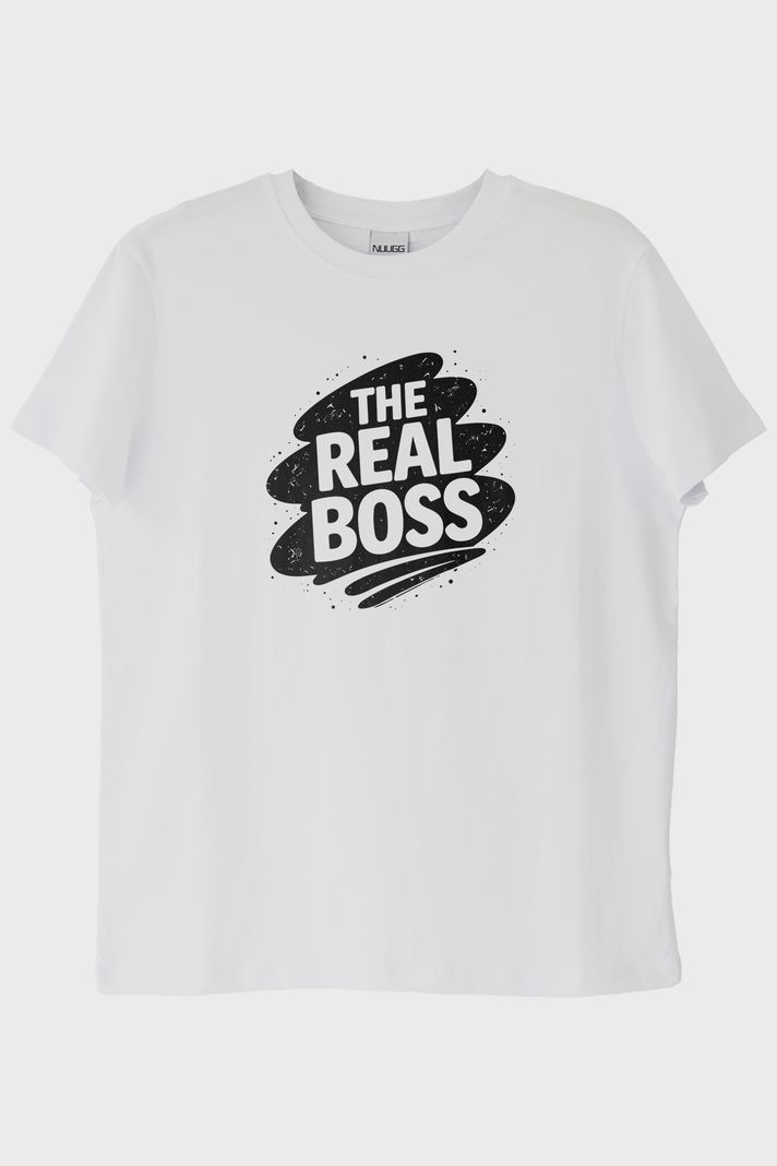 The Real Boss Beyaz Tişört ön görsel