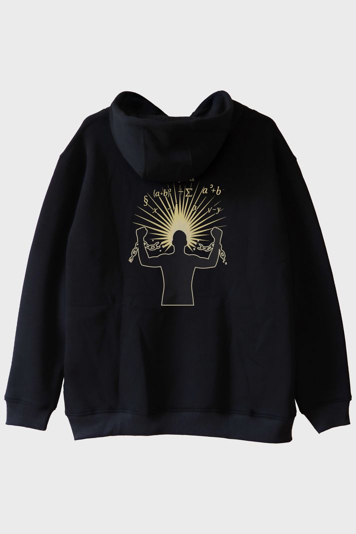 Özgür Zihin Siyah Hoodie arka görsel