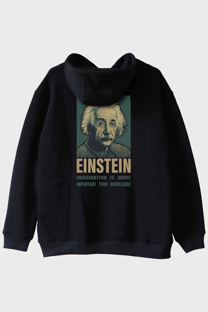 Einstein İmza Siyah Hoodie - 2. görsel